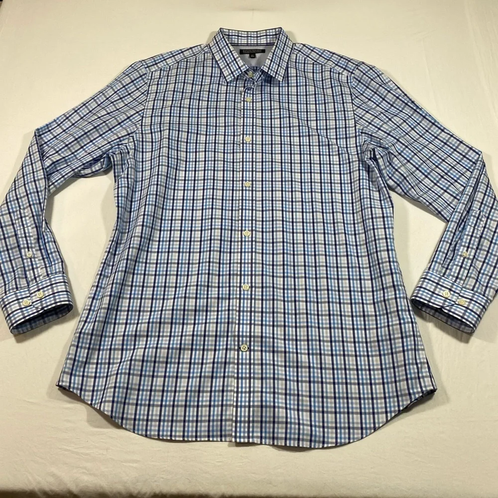 Banana republic Slim fit Shirt Button up Longsleeved Collared Non-Iron Plaid
